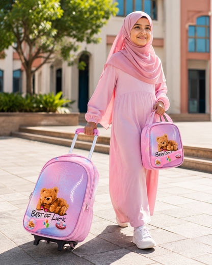 Pack Scolaire 3 Pièces Premium – Cartable à Roulettes Trolley 3D