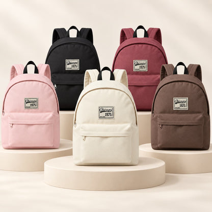 Sac à Dos Vintage "Chicago 1975" – Sac Scolaire et Urbain en Toile Robuste