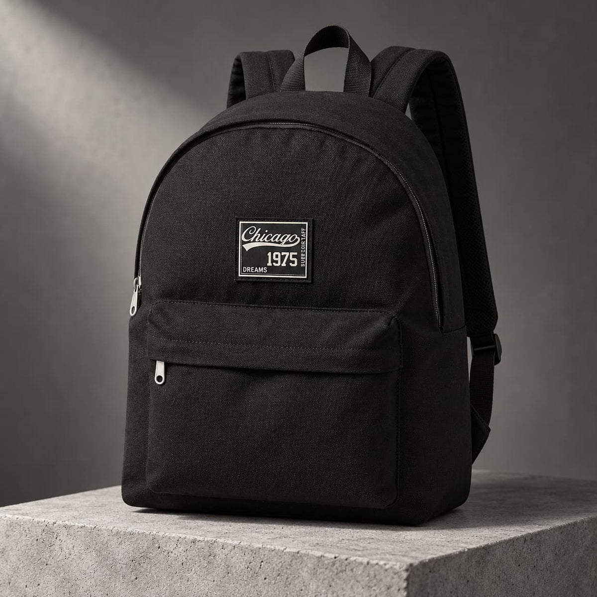 Sac à Dos Vintage "Chicago 1975" – Sac Scolaire et Urbain en Toile Robuste