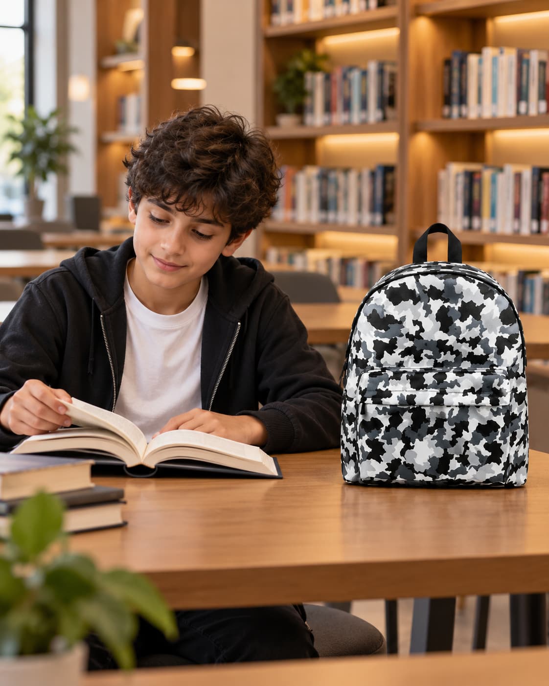 Sac à Dos Camouflage Tendance – Cartable Scolaire Résistant Collège & Lycée