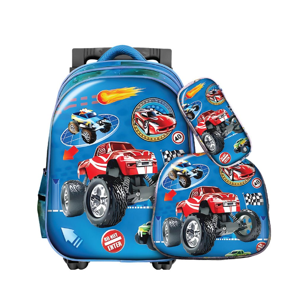 Pack Scolaire 3 Pièces Premium – Cartable à Roulettes Trolley